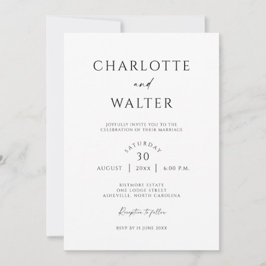 Modern Minimalist Elegant Wedding Invitations Save The Date (Voorkant)