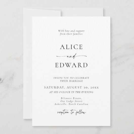 Modern Minimalist Elegant Wedding Invitations Save The Date (Voorkant)