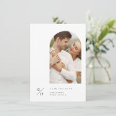 Modern Minimalist Elegant Wedding Photo Budget Save The Date (Staand voorkant)