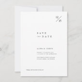 Modern Minimalist Elegant Wedding Photo Budget Save The Date (Achterkant)