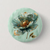 Modern Minimalist Emerald and Gold Wedding Button (Voorkant)