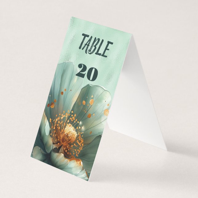 Modern Minimalist Emerald and Gold Wedding Kaart (Voorkant)