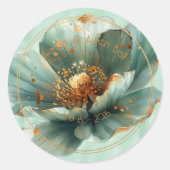 Modern Minimalist Emerald and Gold Wedding Sticker (Voorkant)