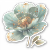 Modern Minimalist Emerald and Gold Wedding Sticker (Voorkant)