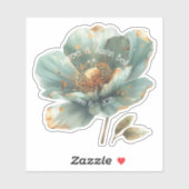 Modern Minimalist Emerald and Gold Wedding Sticker (Vel)