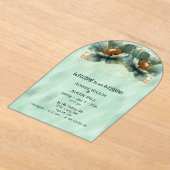 Modern Minimalist Emerald and White Wedding Acryl Uitnodigingen (Laagn)