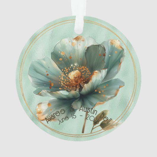 Modern Minimalist Emerald Gold Wedding Ornament (achterkant)