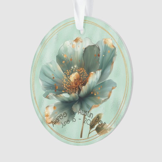 Modern Minimalist Emerald Gold Wedding Ornament (voorkant)