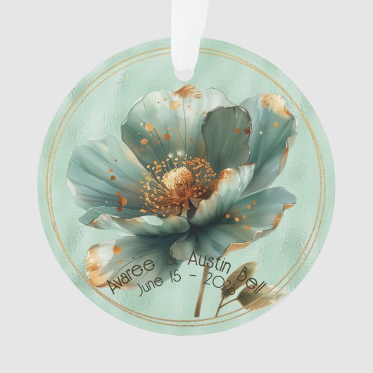 Modern Minimalist Emerald Gold Wedding Ornament (voorkant)