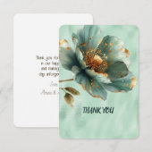 Modern Minimalist Emerald Gold Wedding Thank You Bedankkaart (Voorkant / Achterkant)