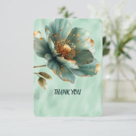 Modern Minimalist Emerald Gold Wedding Thank You Bedankkaart