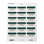 Modern minimalist Emerald Green en Ecru Beige Etiket (Full Sheet)