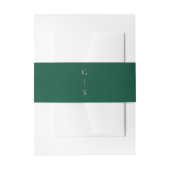 Modern minimalist Emerald Green Gold Uitnodigingen Wikkel (Voorkant Voorbeeld)