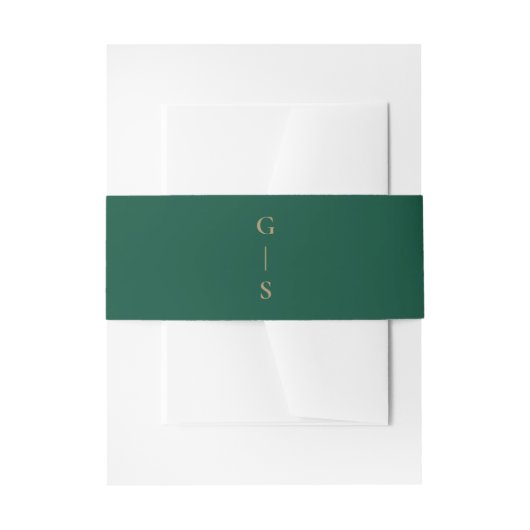 Modern minimalist Emerald Green Gold Uitnodigingen Wikkel (Voorkant Voorbeeld)