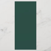 Modern minimalist Emerald Green Gold Wedding Menu (Achterkant)