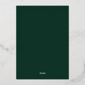 Modern minimalist Emerald Green Monogram Weddensch Folie Uitnodiging (Achterkant)