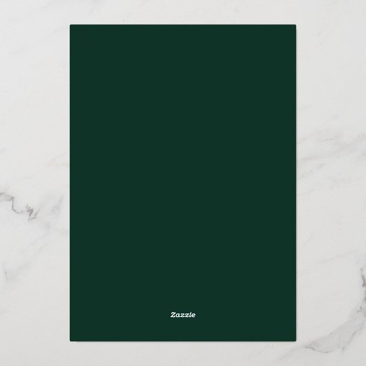 Modern minimalist Emerald Green Monogram Weddensch Folie Uitnodiging (Achterkant)