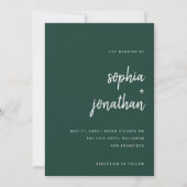 Modern minimalist Emerald Green | Weddenschap Kaart (Voorkant)