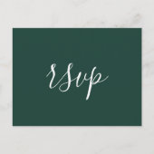 Modern minimalist Emerald Green Wedding RSVP Briefkaart (Voorkant)