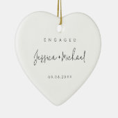 Modern Minimalist Engagement Photo Keramisch Ornament (Rechts)