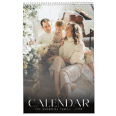 Modern Minimalist Family 3 Photo Collage Kalender (Hoes)