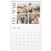 Modern Minimalist Family 3 Photo Collage Kalender (Mar 2026)