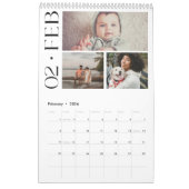 Modern Minimalist Family 3 Photo Collage Kalender (Feb 2026)