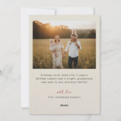 Modern Minimalist Family Christmas Arched 3 Photo Feestdagenkaart (Achterkant)