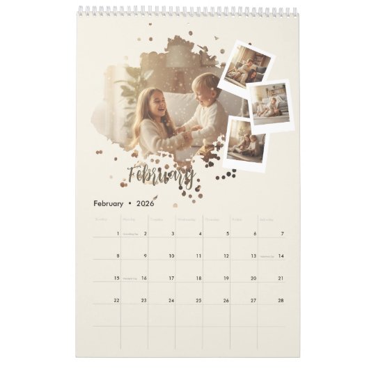Modern Minimalist Family Photo Calendar 2026 Kalender (Feb 2026)