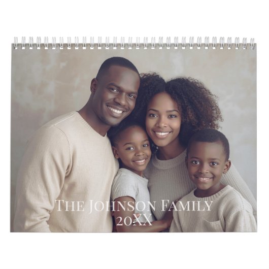 Modern Minimalist Family Photo Calendar Kalender (Hoes)