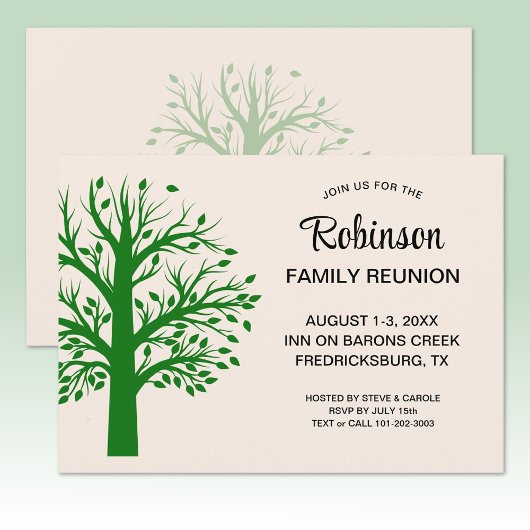 Modern Minimalist Family Reunion Tree Kaart