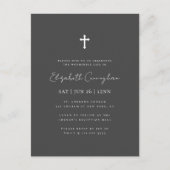 Modern minimalist Faux Gold Cross Memorial Funeral Briefkaart (Voorkant)