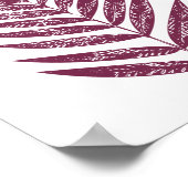 Modern minimalist Fern Drawing in Plum Poster (Hoek)