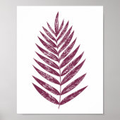 Modern minimalist Fern Drawing in Plum Poster (Voorkant)