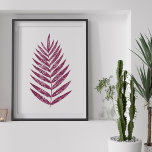 Modern minimalist Fern Drawing in Plum Poster<br><div class="desc">Welkom het seizoen van de herfst met deze mooie moderne,  minimalistische vlinderschildering in de pruimen.</div>