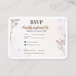 Modern Minimalist Floral RSVP Card | Lavender Rose Informatiekaartje