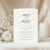 Modern Minimalist Folded Wedding Program Programma