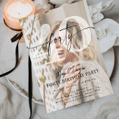 Modern Minimalist FORTY 40th Birthday Party Photo  Kaart