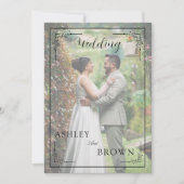 Modern Minimalist Full Clean Front Photo Wedding  Kaart (Voorkant)