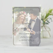 Modern Minimalist Full Photo Overlay Wedding  Kaart (Staand voorkant)
