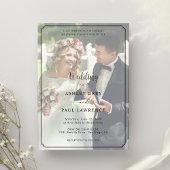 Modern Minimalist Full Photo Overlay Wedding  Kaart