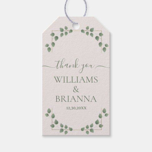Modern Minimalist Geometric Frame Wedding  Cadeaulabel (Voorkant)