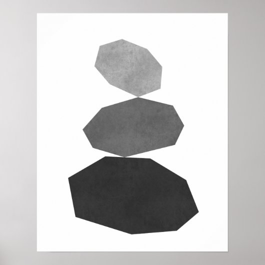 Modern minimalist geometric pebble art print (Voorkant)