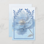 Modern Minimalist Gold and Blue Flat Save The Date (Voorkant / Achterkant)