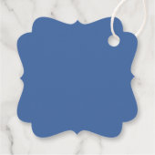 Modern Minimalist Gold and Blue Poppy  Bedankjes Labels (Achterkant)