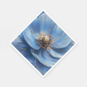 Modern Minimalist Gold and Blue Poppy  Servet (Hoek)