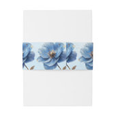 Modern Minimalist Gold and Blue Poppy  Uitnodigingen Wikkel (Achterkant Voorbeeld)