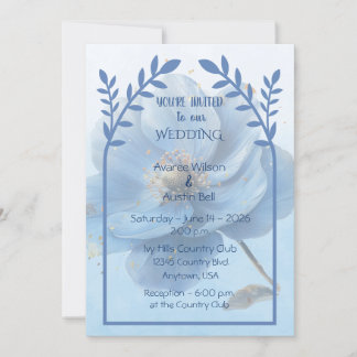 Modern Minimalist Gold and Blue Wedding   Kaart
