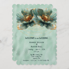 Modern Minimalist Gold and Emerald Wedding  Kaart