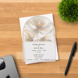 Modern Minimalist Gold and White Wedding Acryl Uitnodigingen